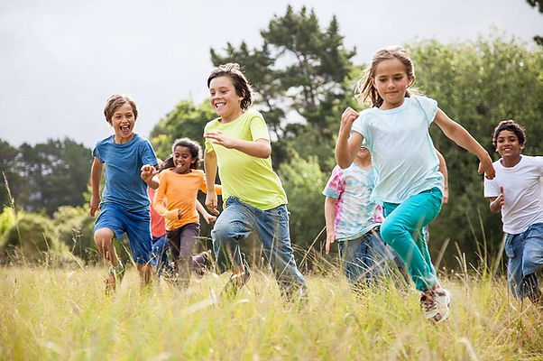 Kids in a field